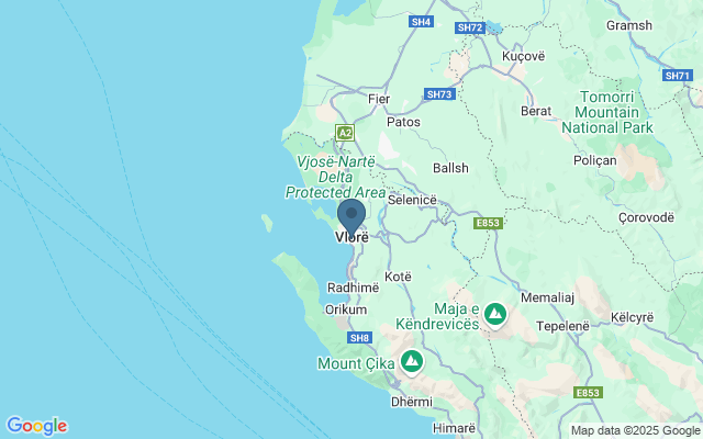 Kaart met locatie Havenstad Vlorë